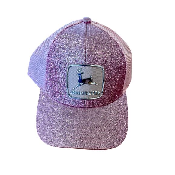 John Deere Women's Pink Glitter Hat/Cap SnapBack - Picture 1 of 7